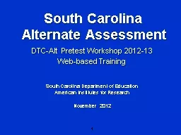 PPT-1 South Carolina Alternate Assessment