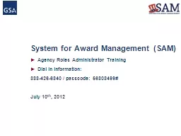 System for Award Management (SAM)