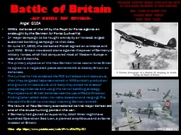 Battle of Britain -air battle for Britain-