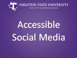 Accessible Social Media Creating a Discrimination-Free Educational Environment