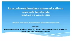 PPT-Le scuole rendicontano: valore educativo e comunità territoriale