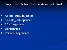 Arguments for the existence of God