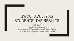 PPT-SWCC Faculty as Students: The Results