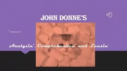 PPT-John Donne’s “ The