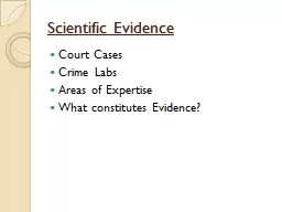 Scientific Evidence Court Cases