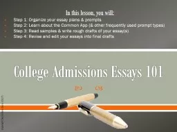 College Admissions Essays 101