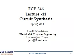 ECE  546 Lecture -11 Circuit Synthesis