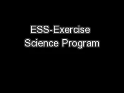 ESS-Exercise Science Program