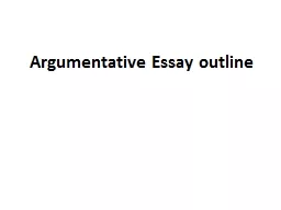 Argumentative  Essay outline