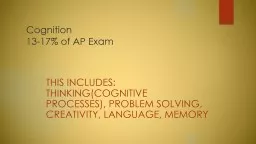 Cognition 13-17% of AP Exam