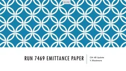 Run 7469 Emittance Paper