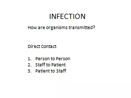 INFECTION How are organisms transmitted?