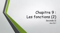 Chapitre 9 :  Les fonctions (2)