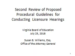 Second Review  of Proposed Procedural Guidelines for Conducting Licensure Hearings