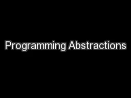 Programming Abstractions