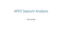APEX  Septum  Analysis G.M. Urciuoli