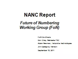 NANC Report Future of Numbering