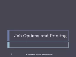 Job Options and Printing