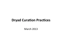 Dryad Curation Practices