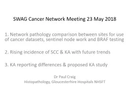SWAG Cancer Network Meeting 23 May 2018