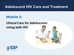 PPT-Module 3: Clinical Care for Adolescents Living with HIV