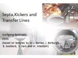 Septa,Kickers and  Transfer Lines