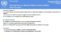 PPT-Working Party on General Safety Provisions (GRSG)