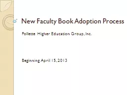 New Faculty Book Adoption Process