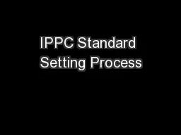 IPPC Standard Setting Process