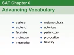 SAT Chapter  6 Advancing Vocabulary