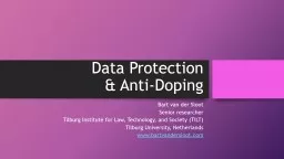Data  Protection   & Anti-Doping