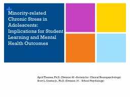 Minority-related Chronic Stress in Adolescents: Implications for Student Learning and