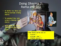 PPT-Doing Dharma 2: Rama and Sita