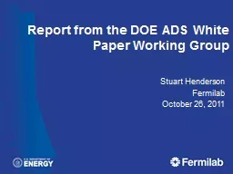 Report from the DOE ADS White Paper Working Group