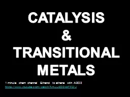 CATALYSIS & TRANSITIONAL