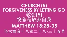 Church (5) forgiveness by LETTING GO