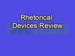 Rhetorical Devices Review