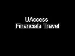 UAccess Financials Travel