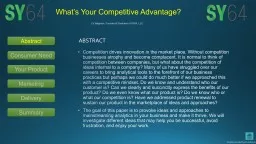 What’s Your Competitive Advantage?