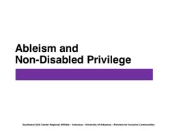 Ableism and  Non-Disabled Privilege