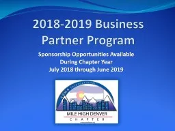 2019-2020 Business  Partner Program