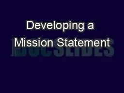 Developing a Mission Statement