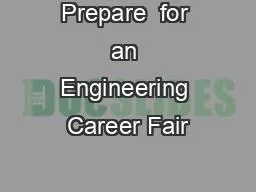 Prepare  for an Engineering Career Fair