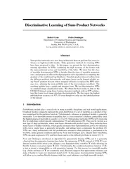 Discriminative Learning of SumProduct Networks Robert