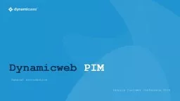 Dynamicweb  PIM  General introduction