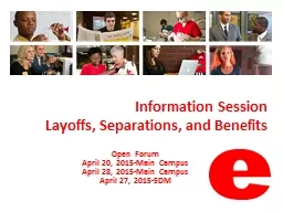 Information Session Layoffs, Separations, and Benefits