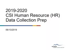 2019-2020 CSI Human Resource (HR) Data Collection Prep