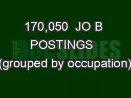 170,050  JO B POSTINGS  (grouped by occupation)