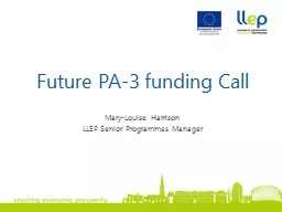 Future PA-3 funding Call