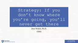 Strategy: If you don’t know where you’re going, you’ll never get there